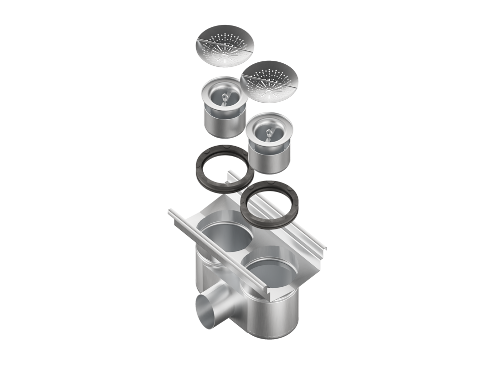 Трапоприямок горизонтальный выпуск Ду100